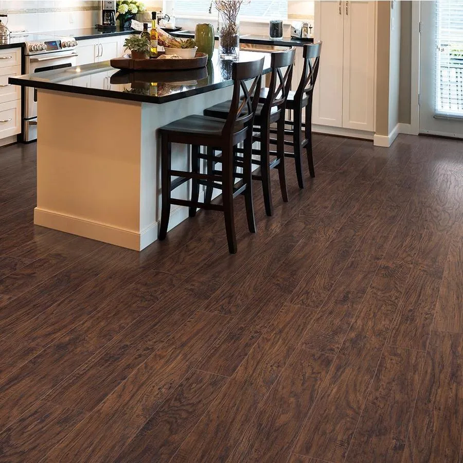 Style Selections Marvino Hickory 6.14-in W x 47.24-in L Handscraped Wood Plank Laminate Flooring, photo 3 of 6