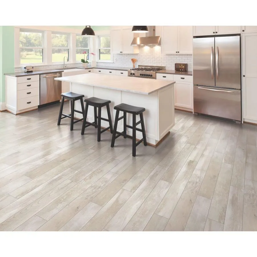 Style Selections Seaside Chestnut 6.14-in W x 47.24-in L Embossed Wood Plank Laminate Flooring, photo 4 of 6