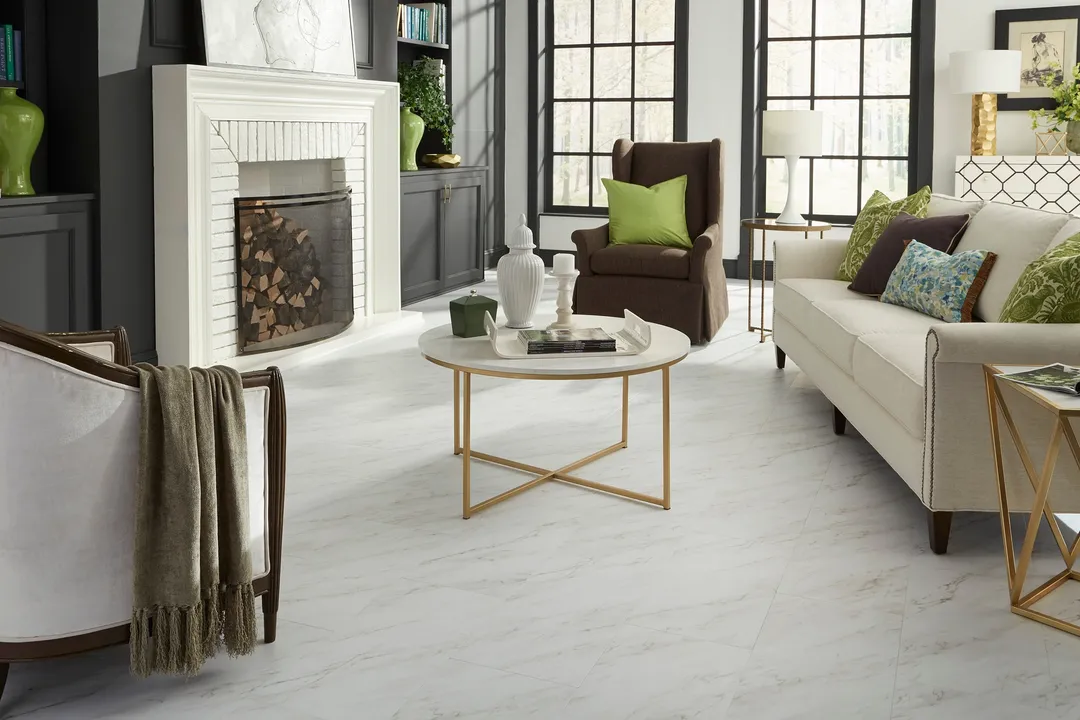 Style Selections Grecian Marble 12-in x 24-in Groutable Water-Resistant Peel-and-Stick Luxury Vinyl Tile Flooring, 2-sq ft Piece, photo 4 of 8