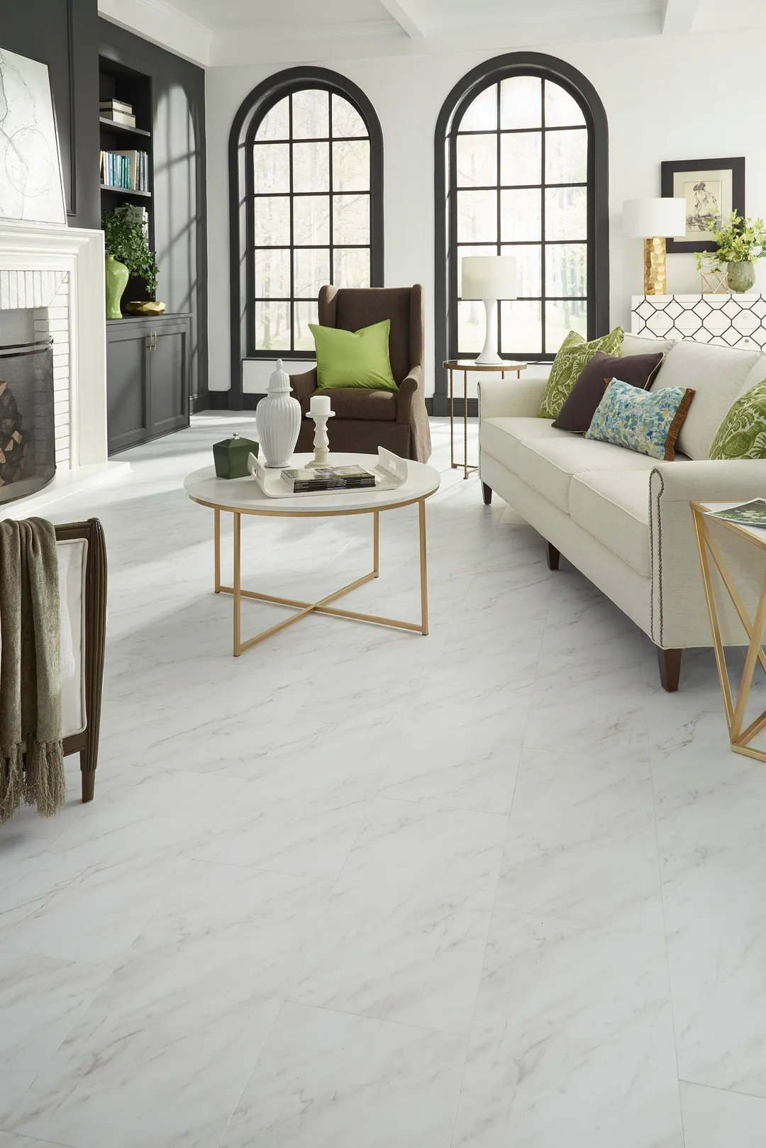 Style Selections Grecian Marble 12-in x 24-in Groutable Water-Resistant Peel-and-Stick Luxury Vinyl Tile Flooring, 2-sq ft Piece, photo 6 of 8