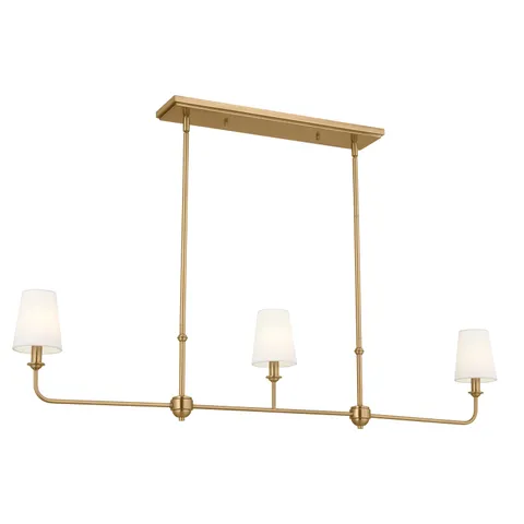 Pallas 3-Light Brushed Natural Brass Chandelier