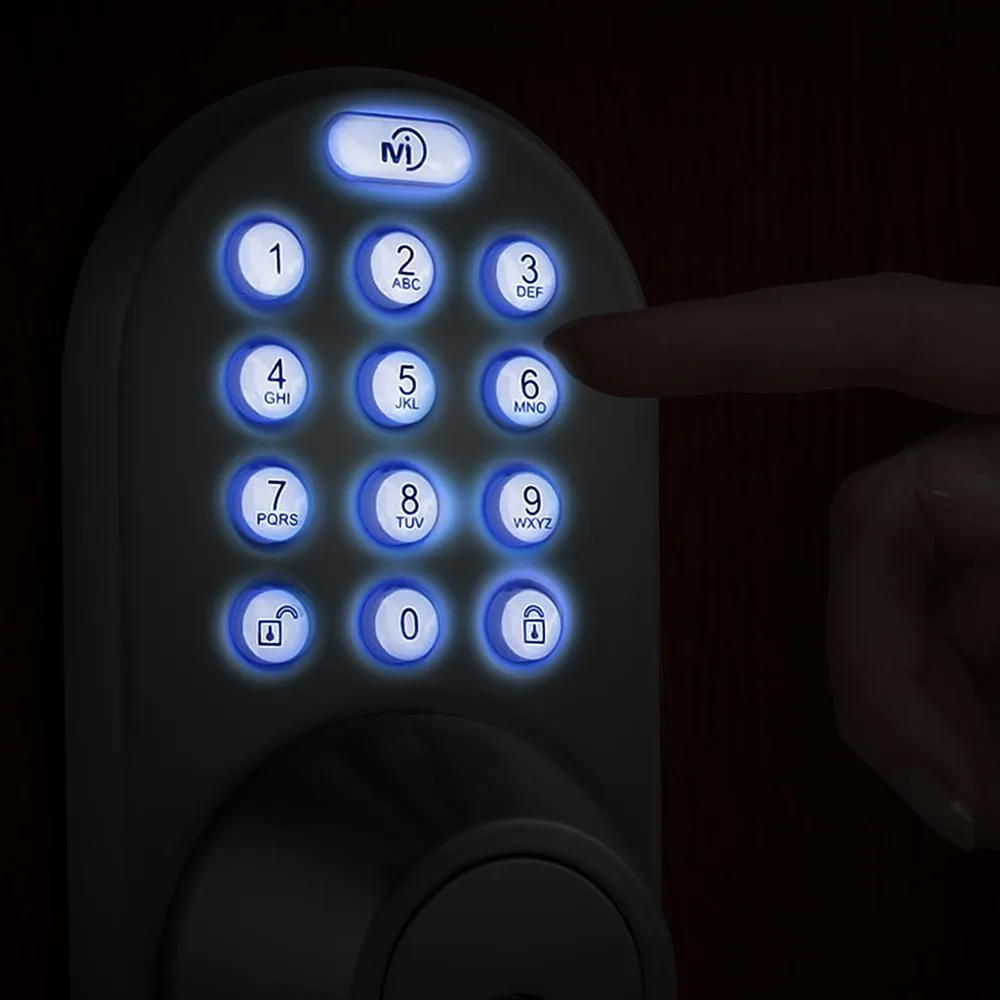 Satin Nickel Single Cylinder Electronic Touch Pad Deadbolt with Back-Lit Keypad, photo 3 of 11