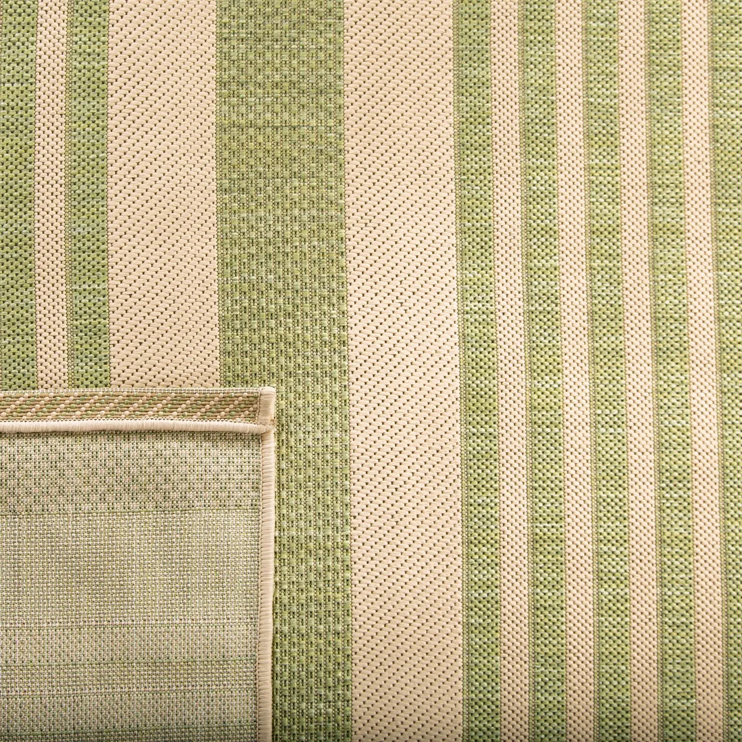 Safavieh Courtyard Dobby 3 x 5 Beige/Sweet Pea Indoor/Outdoor Stripe Coastal Throw Rug, photo 4 of 5