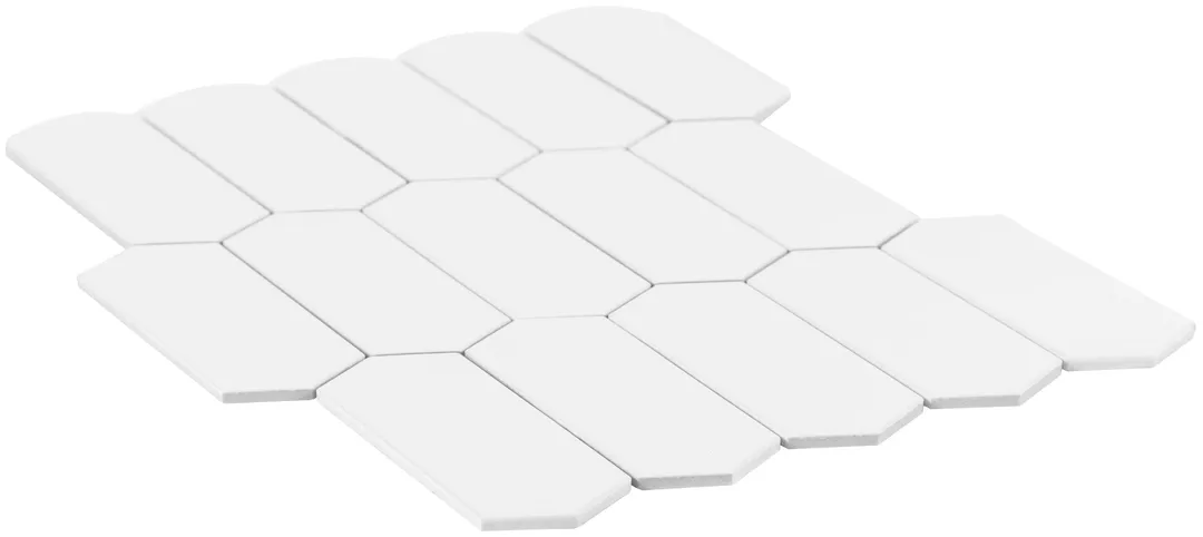 Satori Hudson Brilliant White Picket 10-in x 13-in Glossy Porcelain Arabesque Mosaic Wall Tile (0.94-sq. ft/ Piece), photo 3 of 8