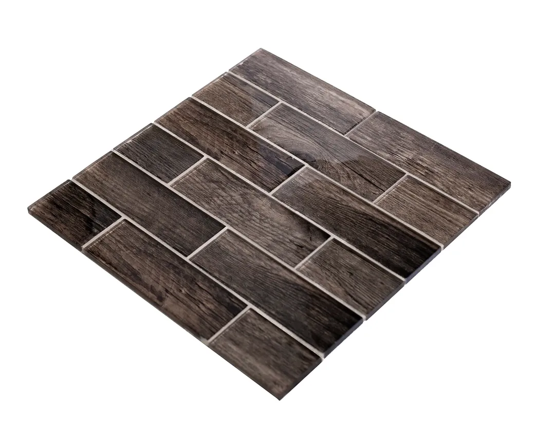 Apollo Tile (Sample) Wall Brown 4-in x 4-in Glossy Glass Brick Patterned Wall Tile, photo 6 of 8