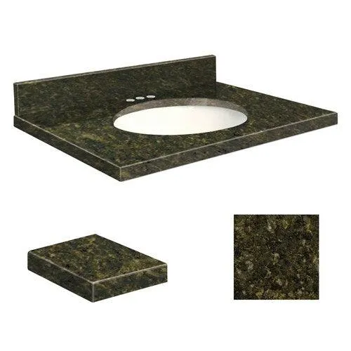 Transolid 25-in Uba Verde Granite Single Sink Bathroom Vanity Top with Backsplash and Undermount Sink, photo 2 of 4