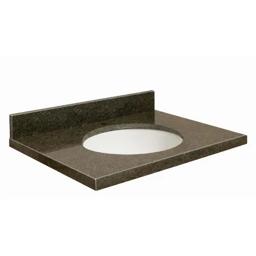 Transolid 25-in Sea Green Granite Single-Sink Bathroom Vanity Top with Backsplash and Undermount Oval Sink, photo 2 of 4