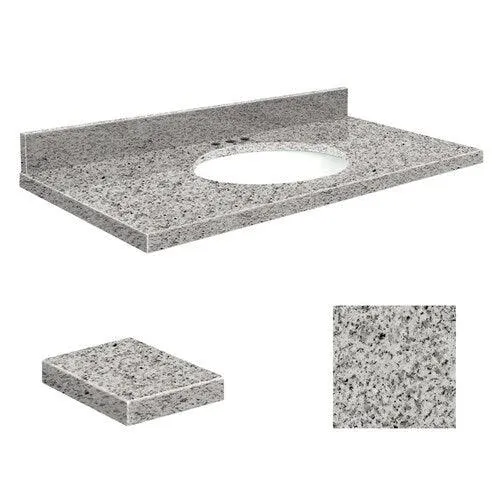 Transolid 37-in Rosselin White Granite Undermount Single Sink Bathroom Vanity Top with Backsplash, photo 2 of 4