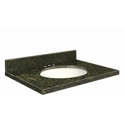 Transolid 43-in Uba Verde Green Granite Single Sink Bathroom Vanity Top with Backsplash and Undermount Sink, photo 2 of 4