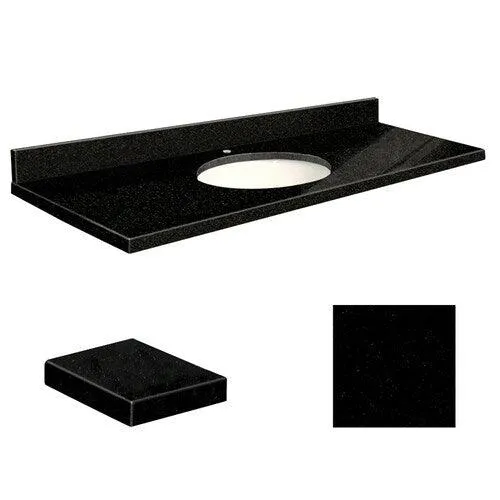 Transolid 61-in Absolute Black Granite Single Sink Bathroom Vanity Top, photo 2 of 4
