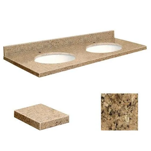Transolid 61-in Giallo Veneziano Granite Double Sink Bathroom Vanity Top, photo 2 of 4