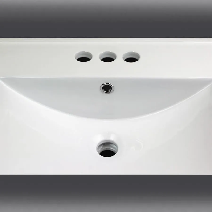 Transolid Juliette 25-in White Vitreous China Single-Hole Bathroom Vanity Top with Integral Sink, photo 9 of 20