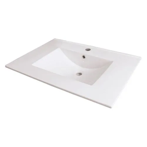 Transolid Juliette 25-in White Vitreous China Single-Hole Bathroom Vanity Top with Integral Sink, photo 12 of 20