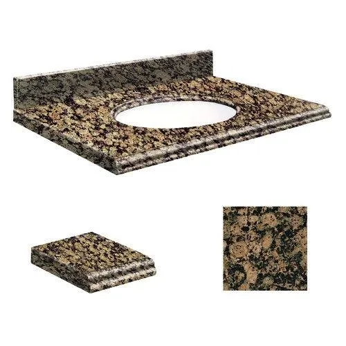 Transolid 49-in Baltic Brown Granite Single Sink Bathroom Vanity Top with Backsplash and Undermount Sink, photo 2 of 4