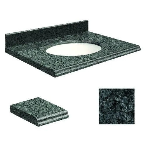 Transolid 49-in Blue Pearl Granite Single Sink Bathroom Vanity Top with Undermount Oval Sink and Backsplash, photo 2 of 4