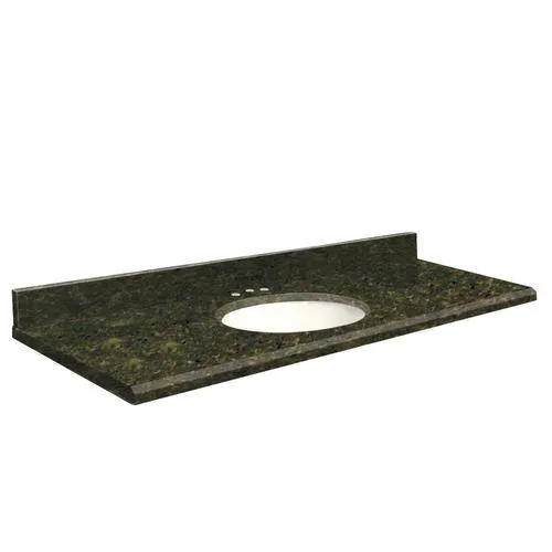 Transolid 61-in Uba Verde Green Granite Single Sink Bathroom Vanity Top with Backsplash and Undermount Bowl, photo 2 of 4