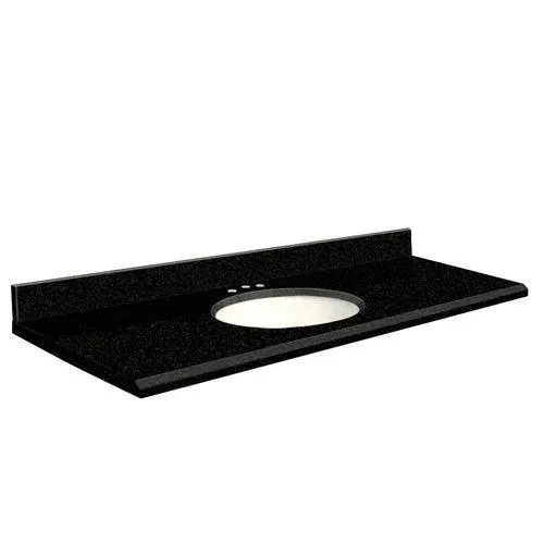 Transolid 61-in Absolute Black Granite Single Sink Bathroom Vanity Top, photo 2 of 4