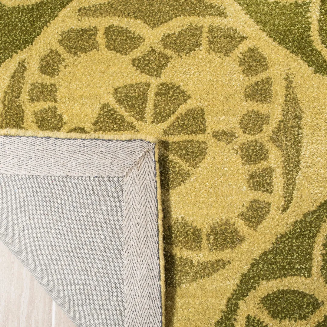 Safavieh Wyndham Hutton 7 x 7 Honey/Green Square Indoor Abstract Bohemian/Eclectic Handcrafted Wool Area Rug, photo 4 of 6