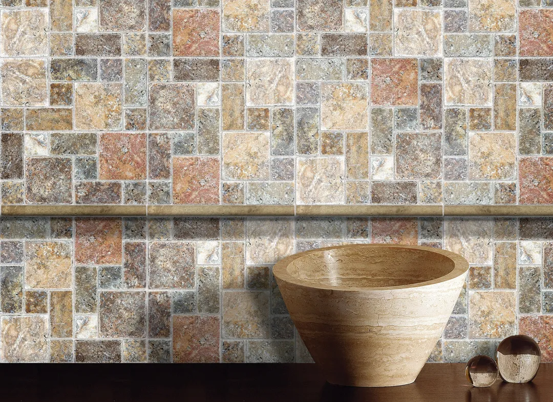 Satori Scabos 12-in x 12-in Tumbled Natural Stone Brick Look Mosaic Floor and Wall Tile (1-sq. ft/ Piece), photo 8 of 8