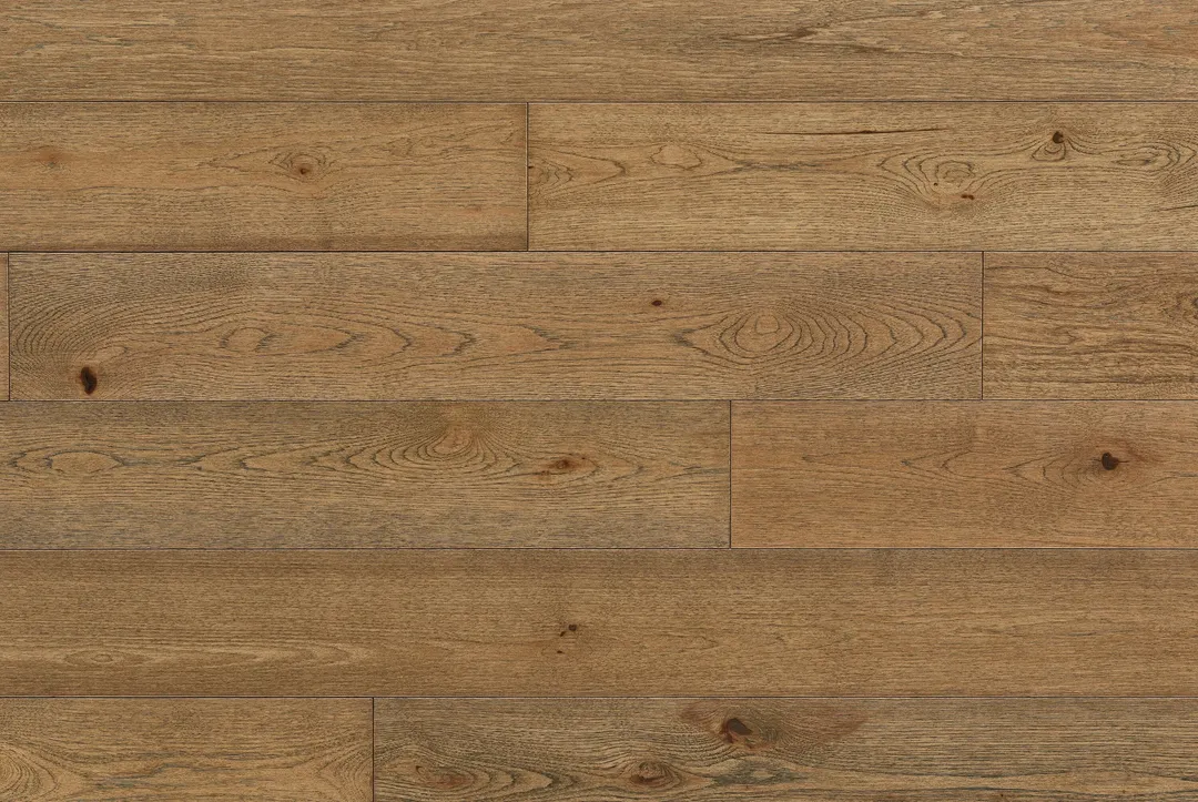 Bruce Forest Rain Calming Tea Hickory 7-7/16-in W x 1/4-in T x Varying Length Wirebrushed Waterproof Engineered Hardwood Flooring (15.54-sq ft / Carton), photo 13 of 13