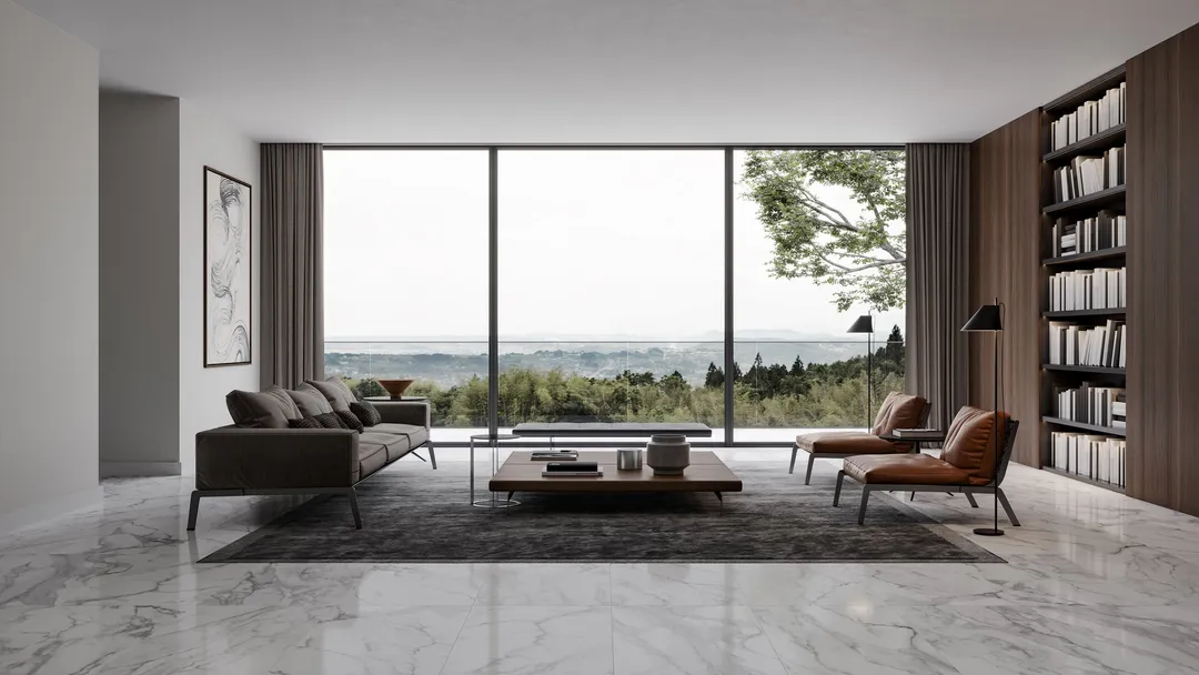 Satori Regent Statuario Abisso 24-in x 48-in Polished Porcelain Marble Look Floor and Wall Tile (7.75-sq. ft/ Piece), photo 2 of 11