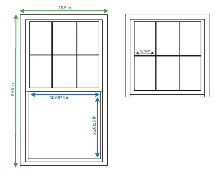 RELIABILT 150 Series New Construction 35-1/2-in x 59-1/2-in x 3-1/4-in Jamb White Vinyl Dual-pane Single Hung Window Half Screen Included, photo 2 of 7