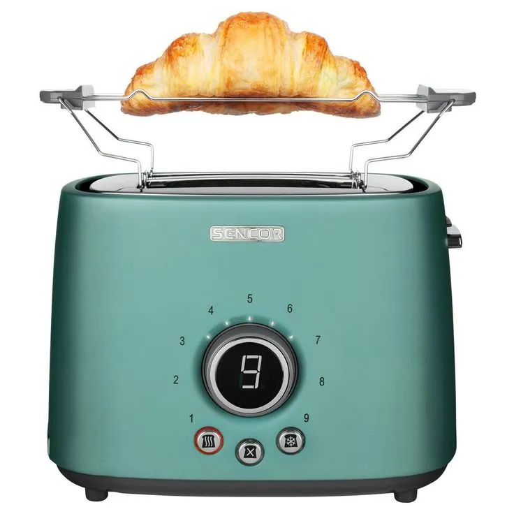 2-Slice Green Long Slot Toaster with Rack, photo 2 of 12