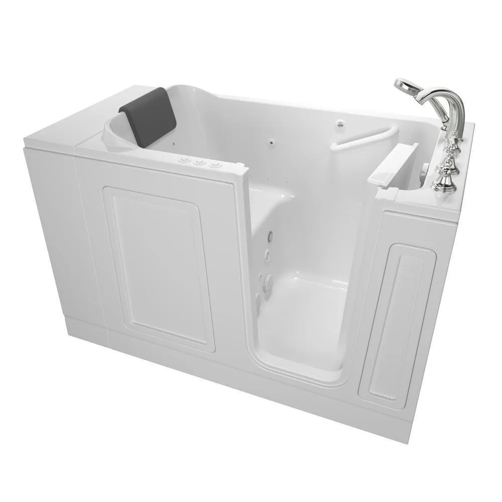 Acrylic Luxury 51 in. x 30 in. Left Hand Walk-In Whirlpool and Air Bathtub in White, photo 18 of 18