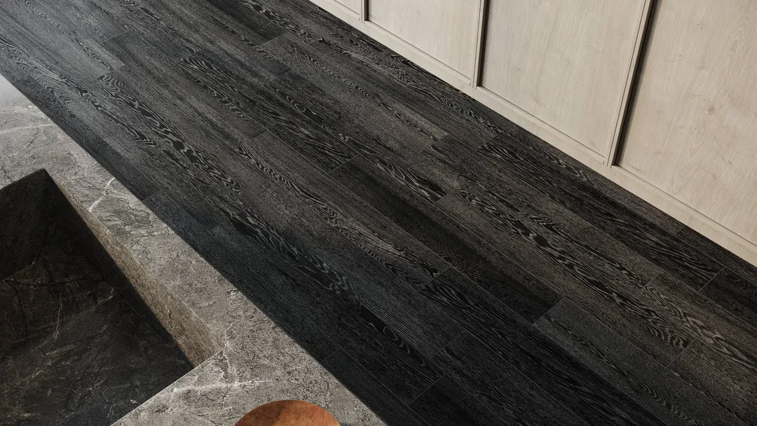 Satori Sedona Midnight 6-in x 36-in Matte Porcelain Wood Look Floor Tile (1.45-sq. ft/ Piece), photo 6 of 7