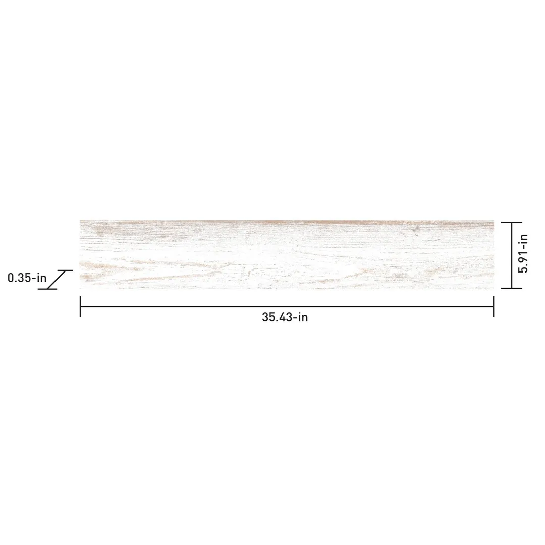 Satori Laguna Antique White 6-in x 36-in Matte Porcelain Wood Look Floor Tile (1.45-sq. ft/ Piece), photo 4 of 8