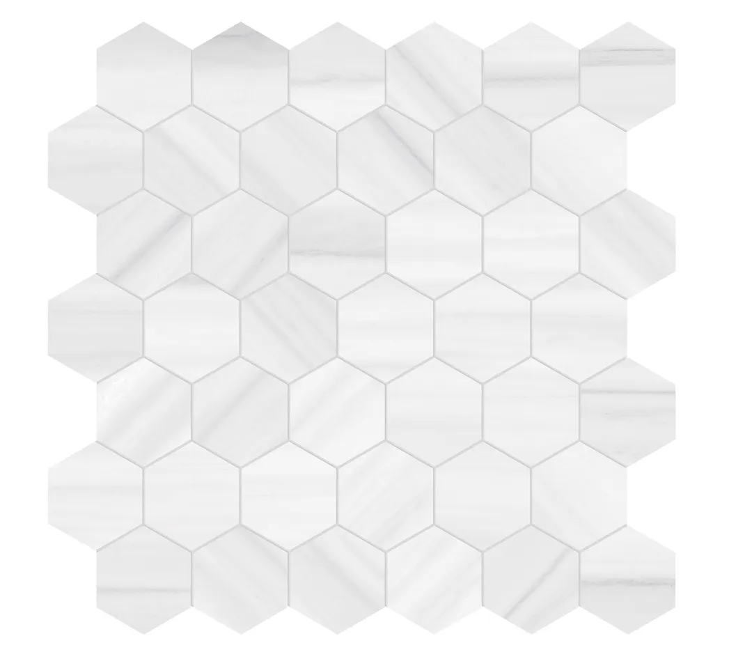 Satori Zebrino Ash 12-in x 12-in Polished Porcelain Marble Look Hexagon Mosaic Floor and Wall Tile (0.97-sq. ft/ Piece), photo 5 of 8