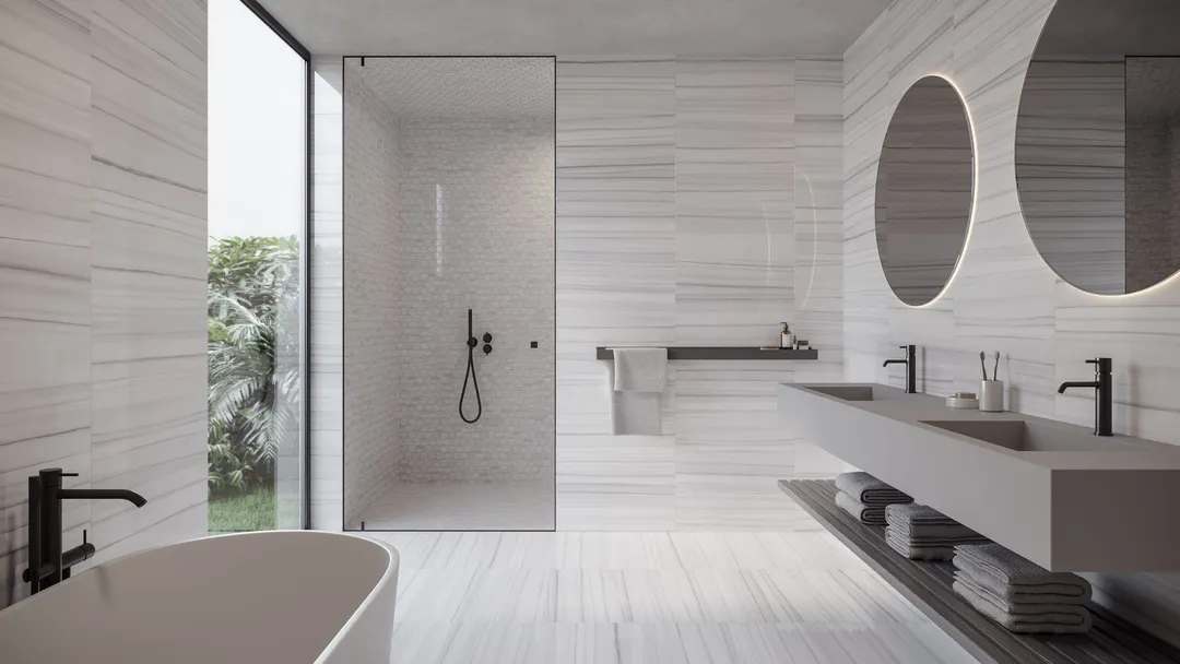 Satori Zebrino Ash 12-in x 12-in Polished Porcelain Marble Look Hexagon Mosaic Floor and Wall Tile (0.97-sq. ft/ Piece), photo 7 of 8
