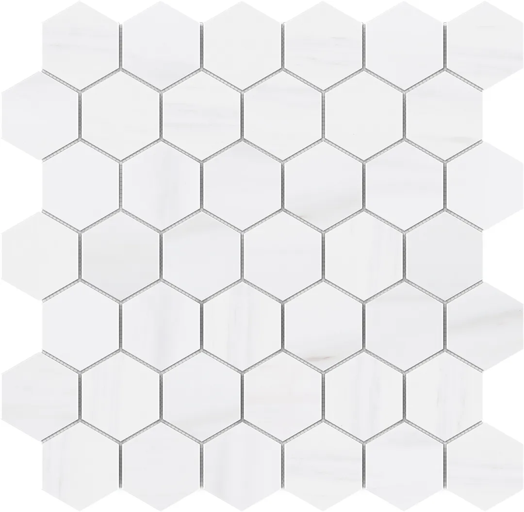 Satori Bianco Dolomite 12-in x 12-in Polished Natural Stone Marble Look Hexagon Mosaic Wall Tile (0.96-sq. ft/ Piece), photo 7 of 8