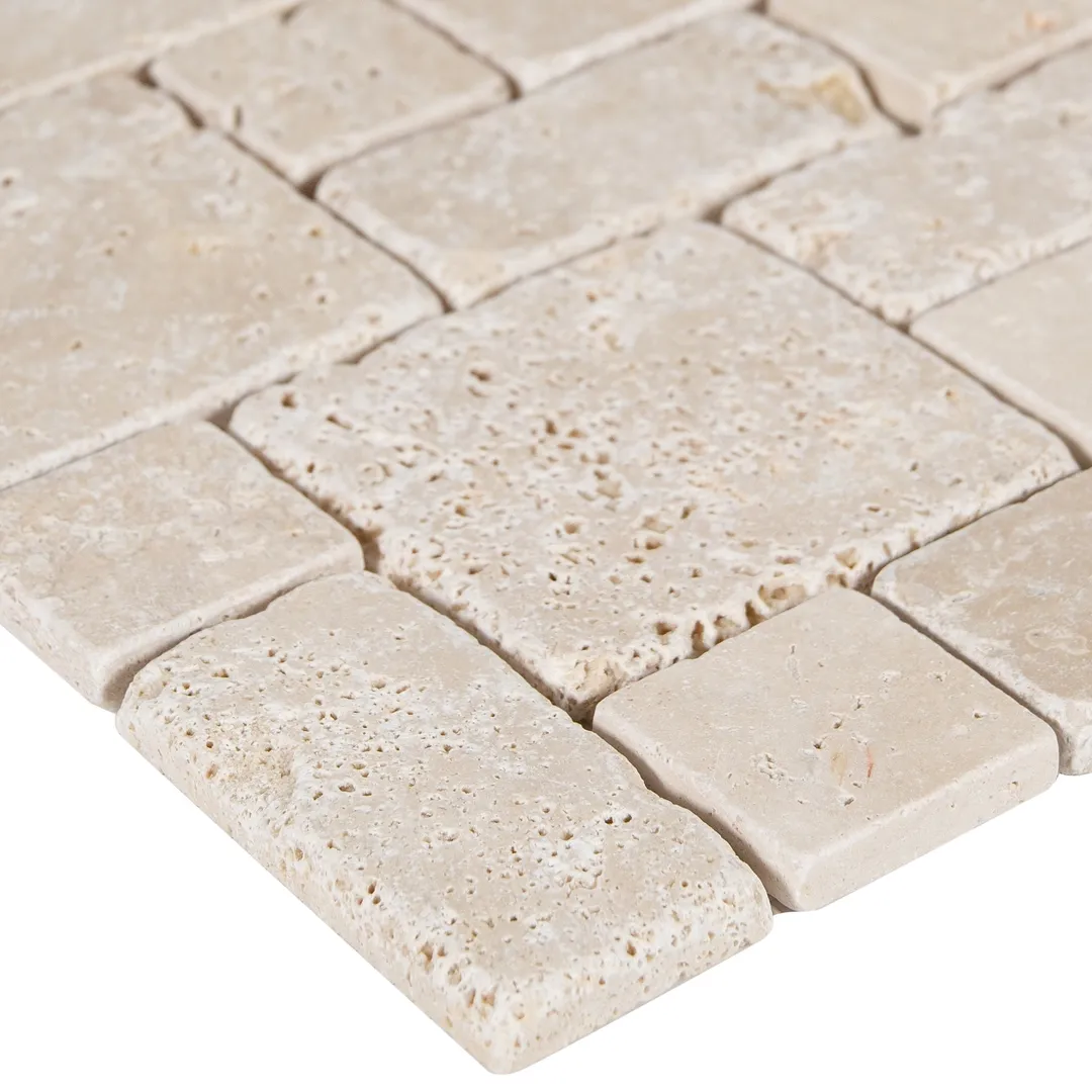 Satori Ivory Versailles 12-in x 12-in Honed Natural Stone Travertine Versailles Tile (1.001-sq ft per Piece), photo 4 of 7