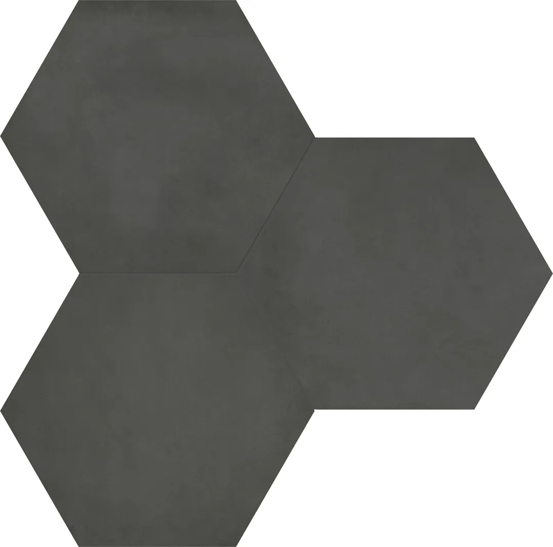 Satori Nouveau Nero 7-in x 8-in Matte Porcelain Encaustic Hexagon Floor and Wall Tile (0.28-sq. ft/ Piece), photo 10 of 15