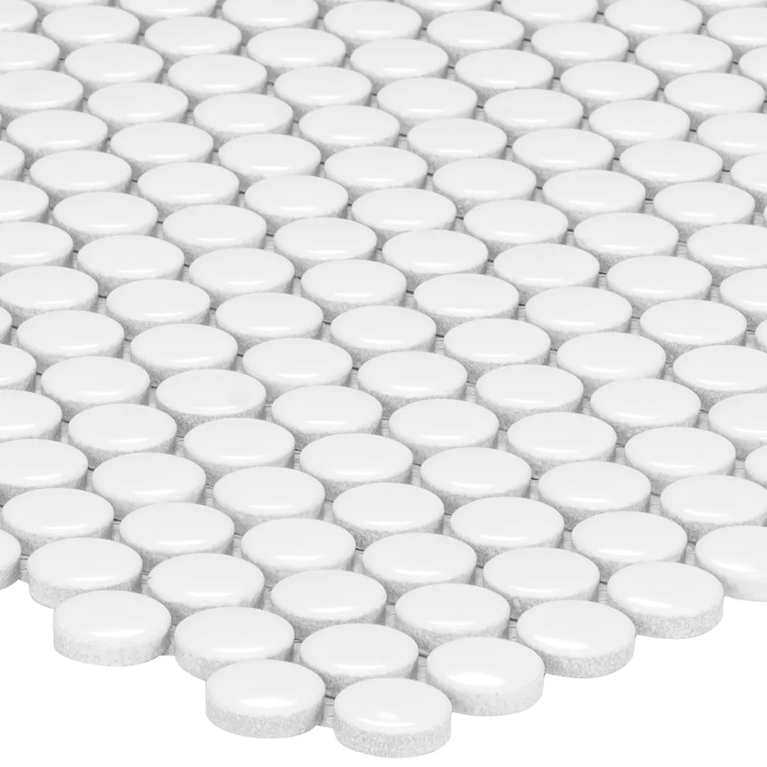 Satori Hudson Brilliant White 12-in x 12-in Glossy Porcelain Mosaic Wall Tile (0.9-sq. ft/ Piece), photo 7 of 8