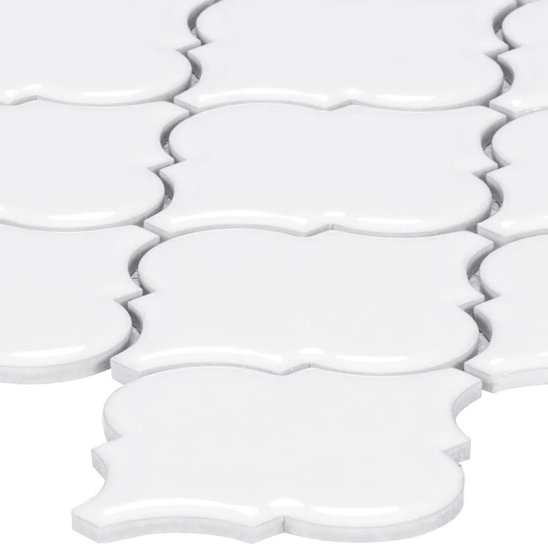 Satori Hudson Brilliant White 11-in x 13-in Glossy Porcelain Arabesque Mosaic Wall Tile (0.98-sq. ft/ Piece), photo 11 of 13