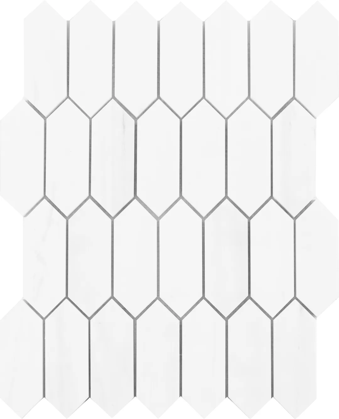 Satori Bianco Dolomite Picket 10-in x 13-in Polished Natural Stone Marble Look Arabesque Mosaic Wall Tile (0.96-sq. ft/ Piece), photo 6 of 7