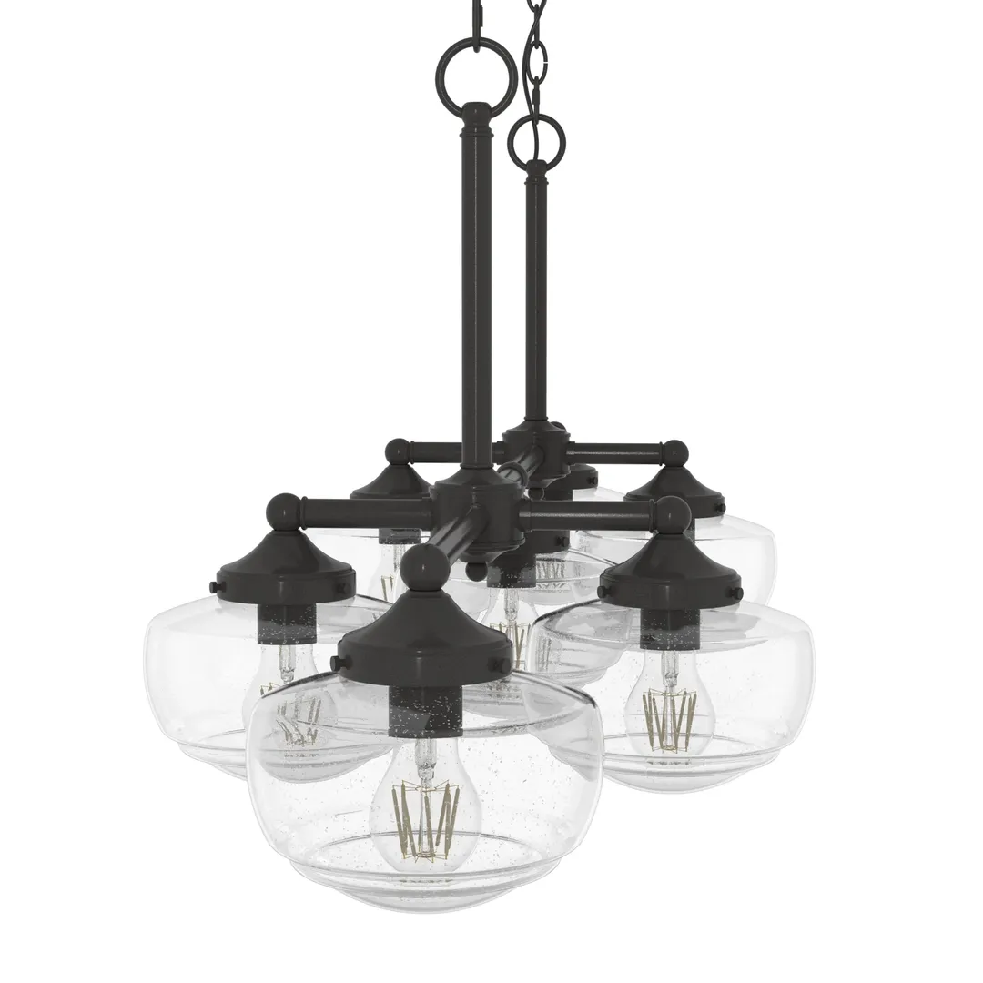 Hunter Saddle Creek 7-Light Satin Bronze Transitional Led Chandelier, photo 7 of 11