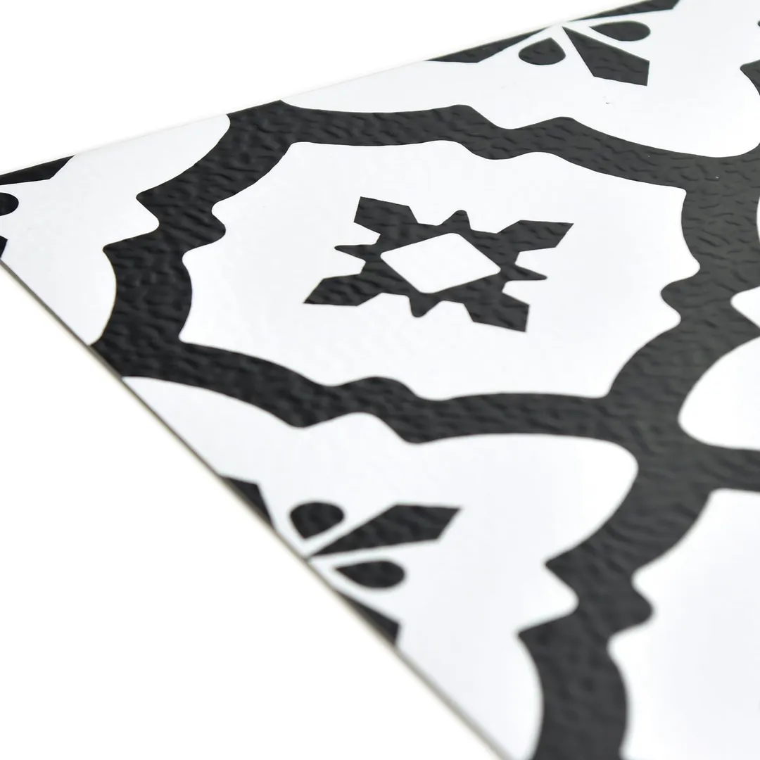 FloorPops Black 12-in x 12-in Water Resistant Peel and Stick Vinyl Tile Flooring, 20-sq ft Carton, photo 2 of 8
