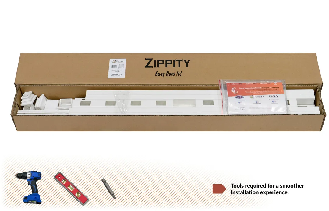 Zippity Outdoor Products Baskenridge 3-ft H x 4.25-ft W White Vinyl Flat-top Fence Gate Kit (Unassembled), photo 6 of 6