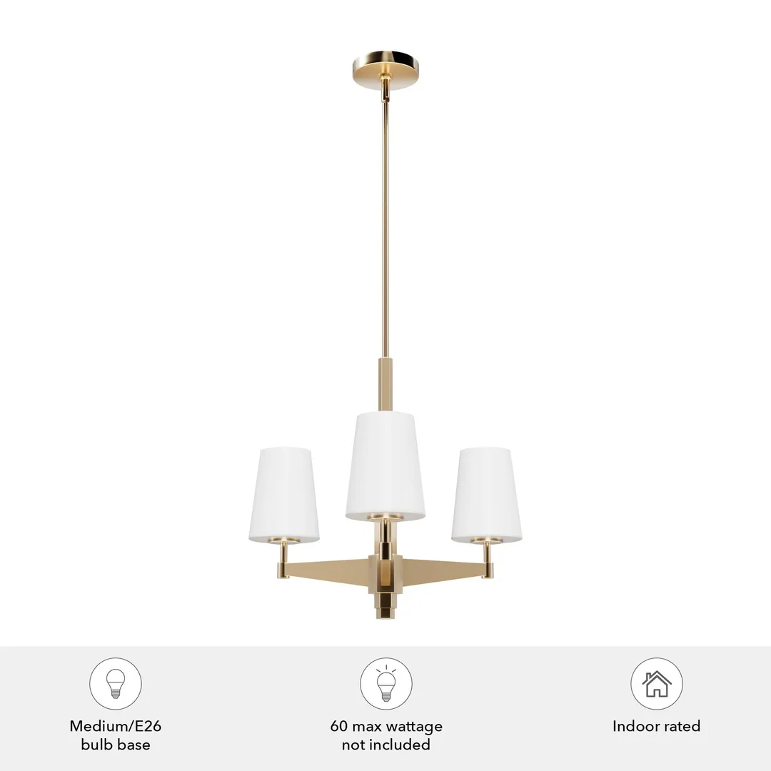 Hunter Nolita 4-Light Satin Gold Modern/Contemporary Led Chandelier, photo 7 of 9