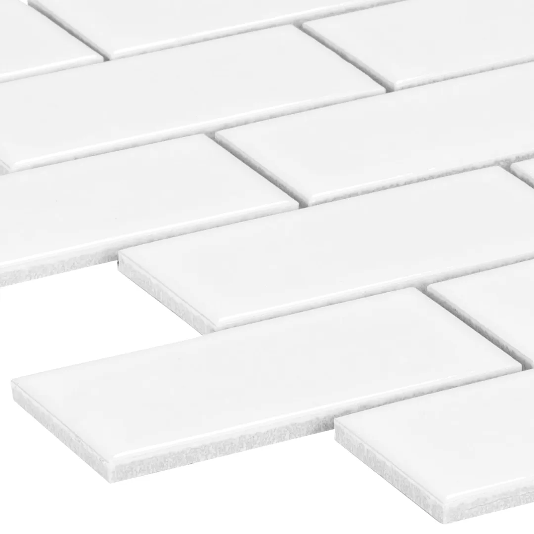 Satori Hudson Brilliant White 12-in x 12-in Glossy Porcelain Subway Mosaic Wall Tile (0.74-sq. ft/ Piece), photo 9 of 10