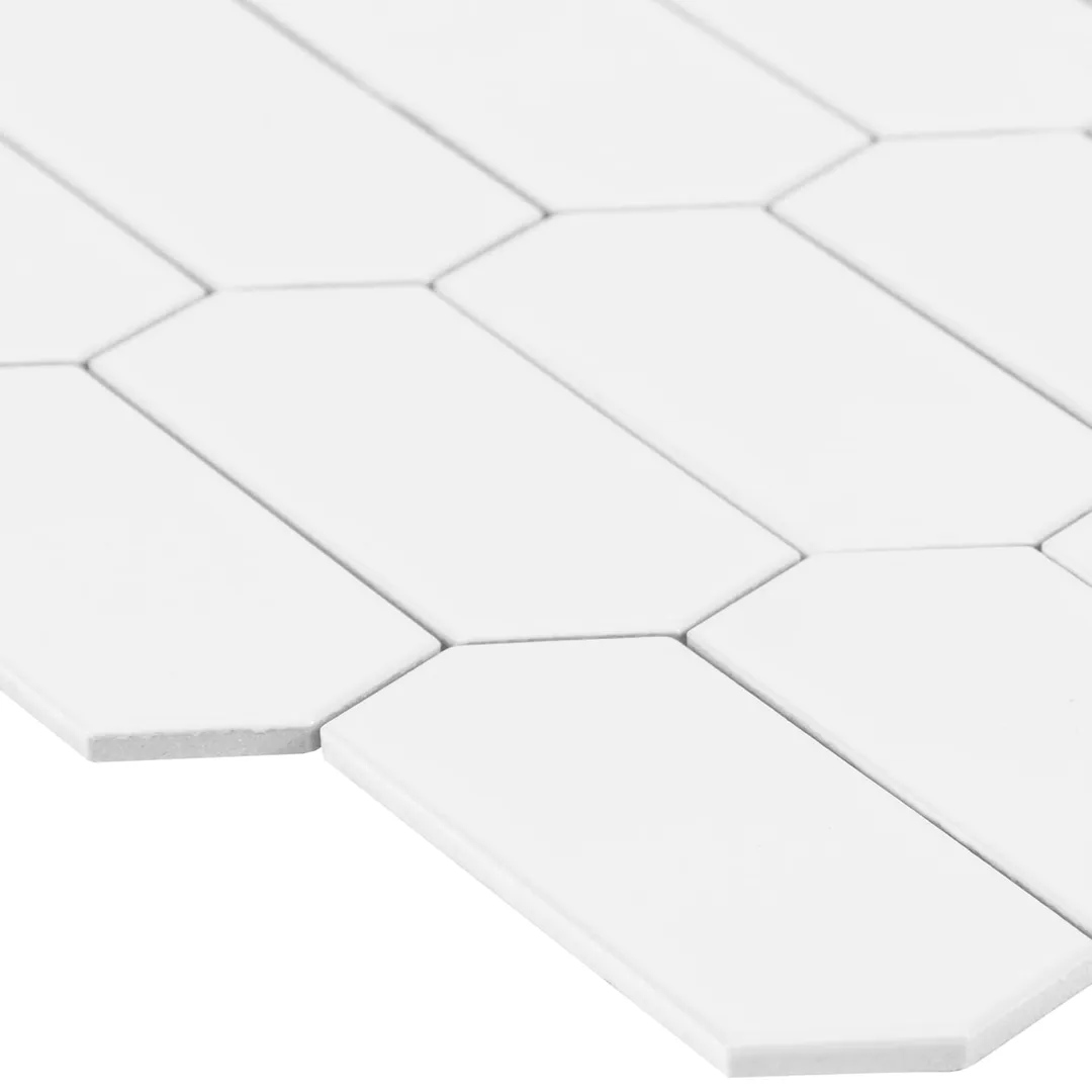 Satori Hudson Brilliant White Picket 10-in x 13-in Glossy Porcelain Arabesque Mosaic Wall Tile (0.94-sq. ft/ Piece), photo 7 of 8