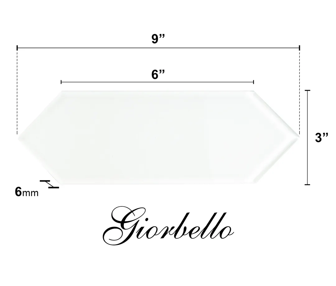 Giorbello Picket Hexagon White 3-in x 9-in Glossy Glass Subway Wall Tile (5.8-sq. ft/ Carton), photo 7 of 8
