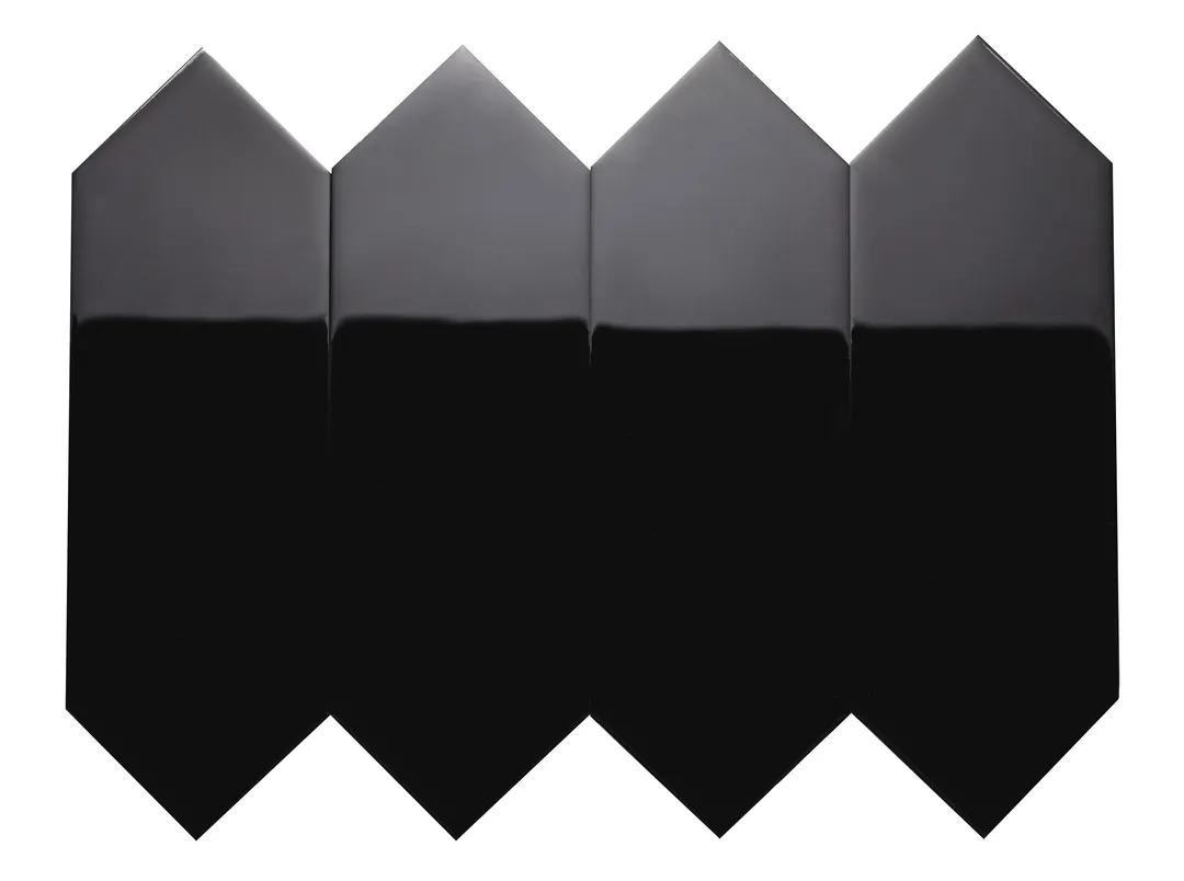 Giorbello Picket Hexagon Black 3-in x 9-in Glossy Glass Subway Wall Tile (5.8-sq. ft/ Carton), photo 2 of 7