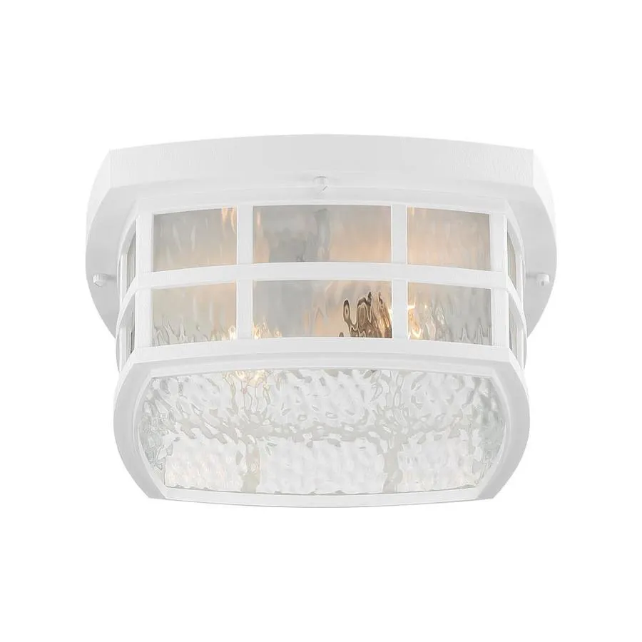 Quoizel Stonington 12-in W Fresco Outdoor Flush Mount Light, photo 3 of 5
