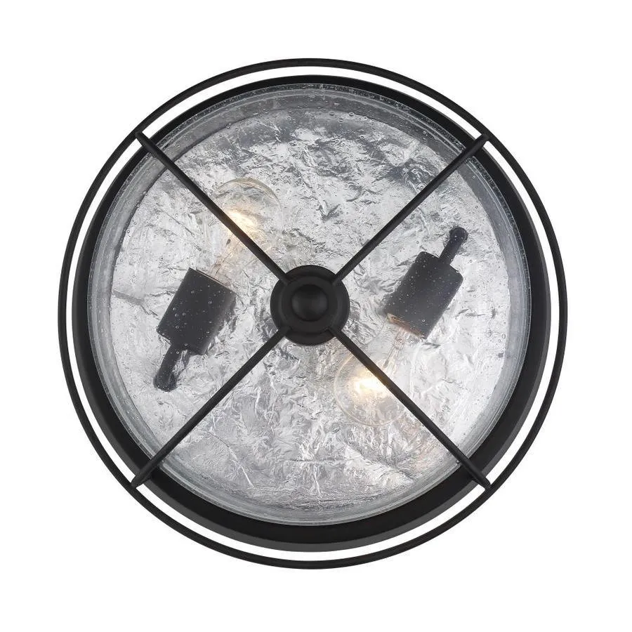 Portfolio Valdara 14.88-in Matte Black Industrial Flush Mount Light, photo 4 of 15