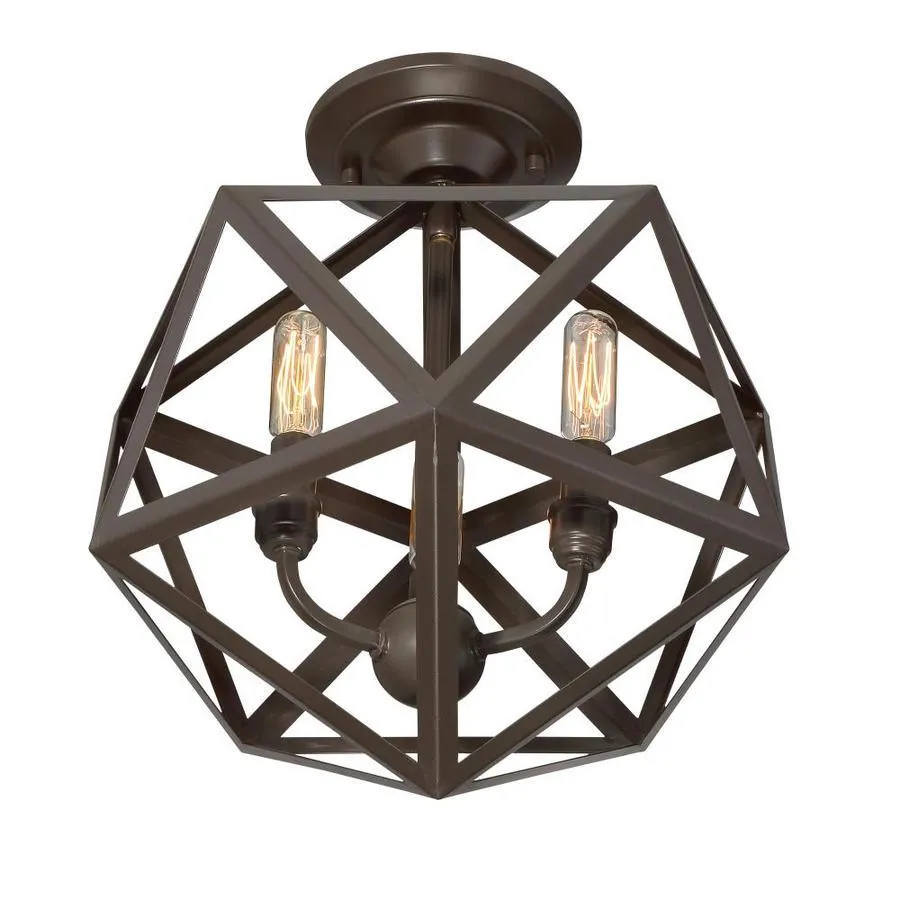 Quoizel Liberty Park 13.125-in Gold Casual/Transitional Semi-Flush Mount Light, photo 6 of 10