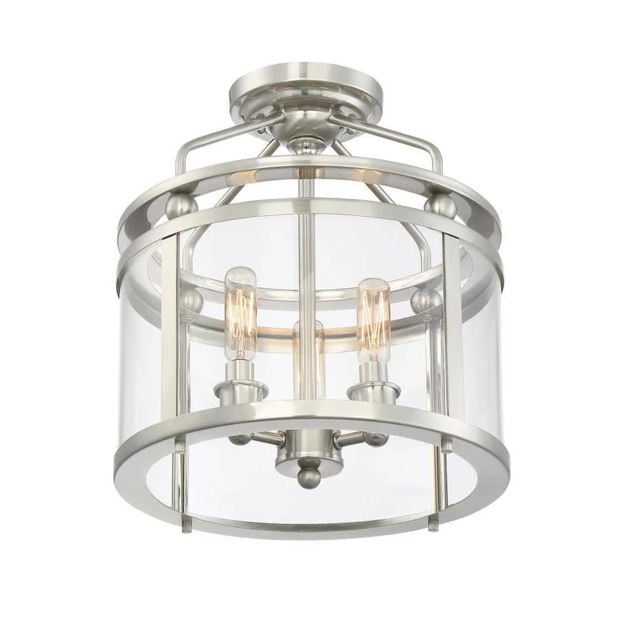 Quoizel Norfolk 11.87-in Oil Rubbed Bronze Transitional Semi-Flush Mount Light, photo 4 of 11